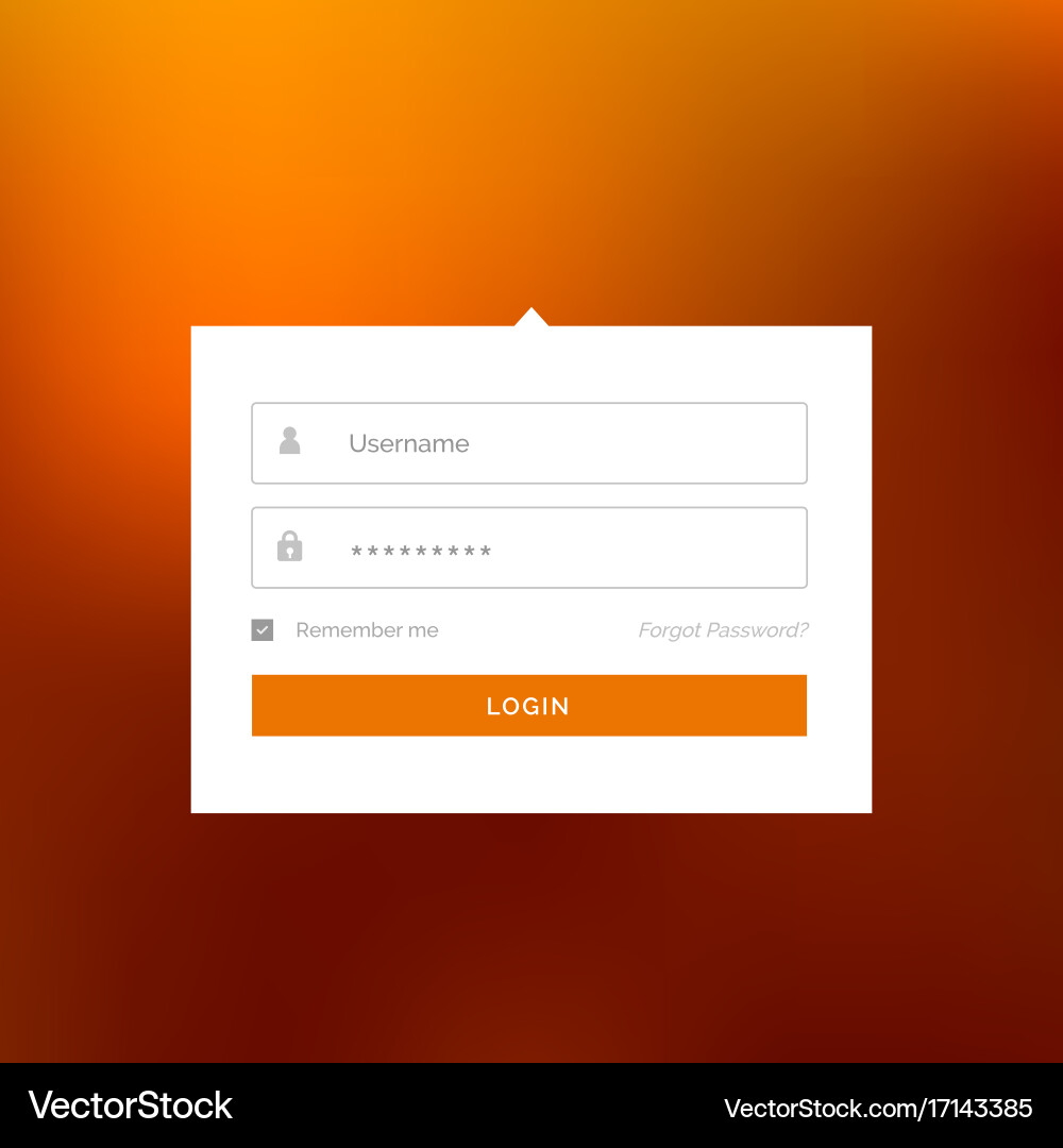 Modern white login user interface form design vector image