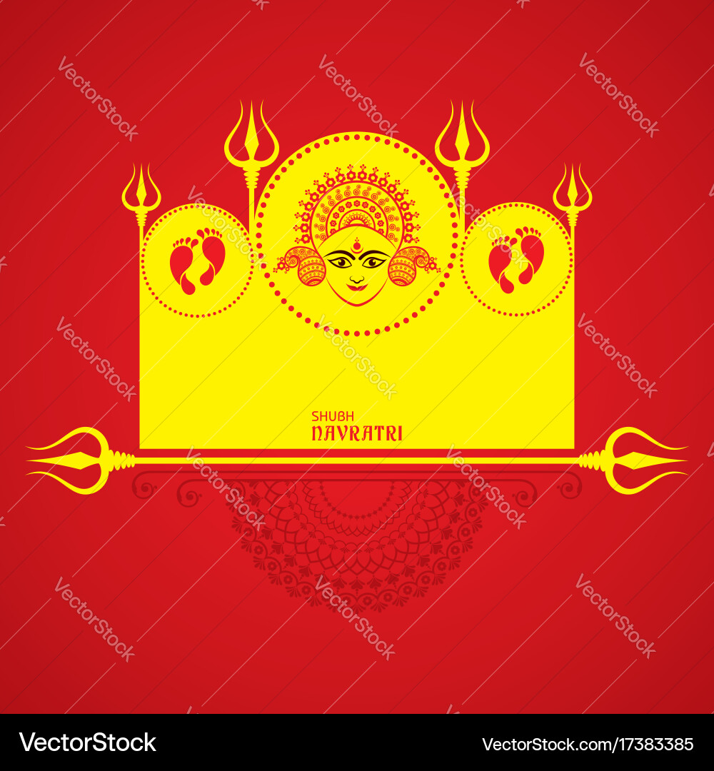 Navratri Festive Greeting Card Vector Image