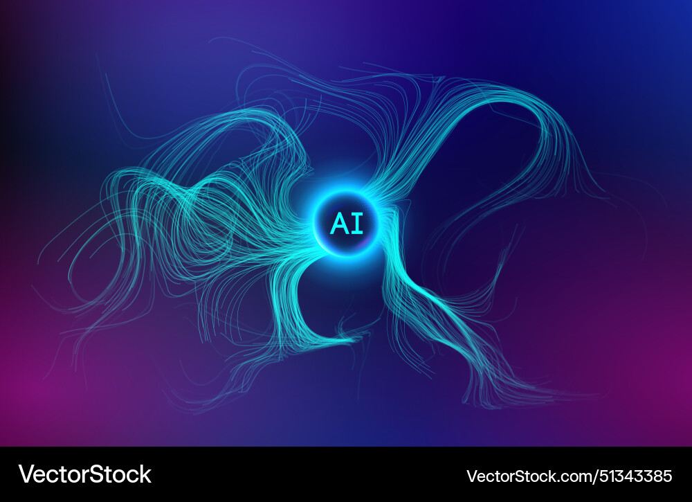 Neural network abstract digital background Vector Image