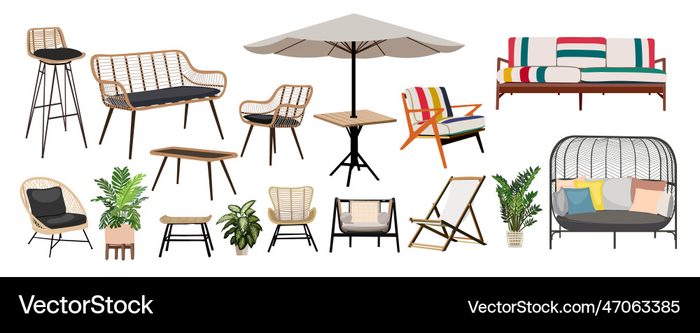 Outdoor Patio Furniture Set vector image