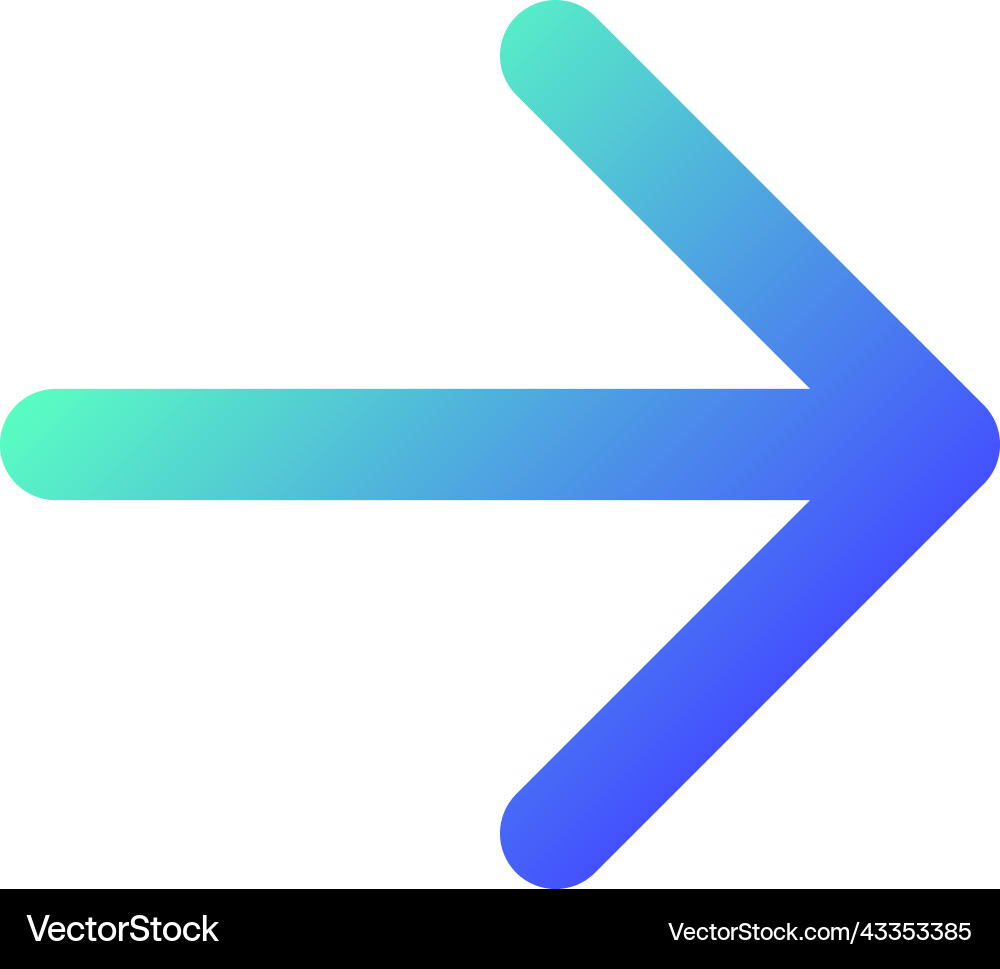 Rightwards arrow pixel perfect gradient linear ui Vector Image