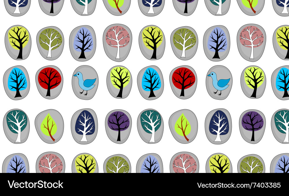 Seamless with abstract trees Vector Image