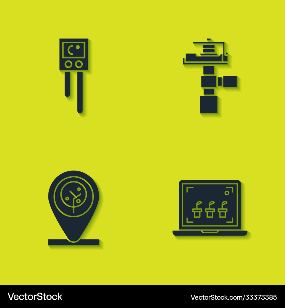Set temperature and humidity sensor smart farming Vector Image