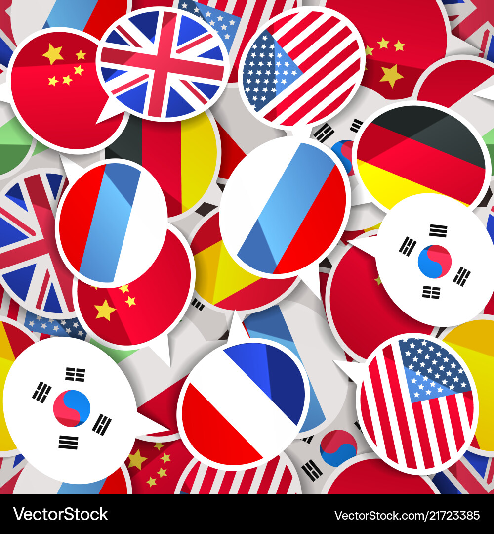 Speech Bubbles with Flags vector image