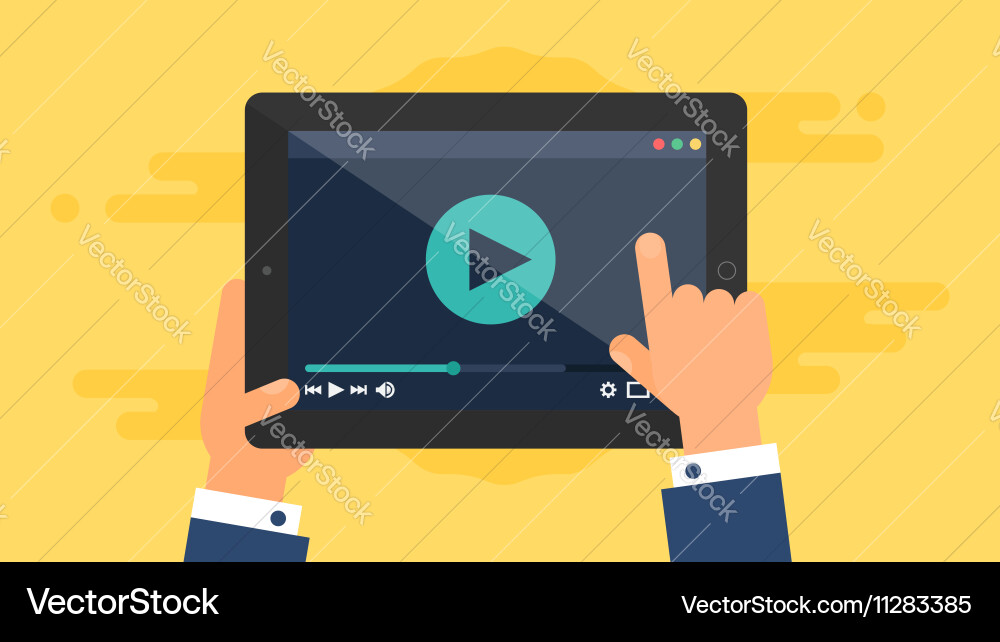 Web template of tablet video form vector image