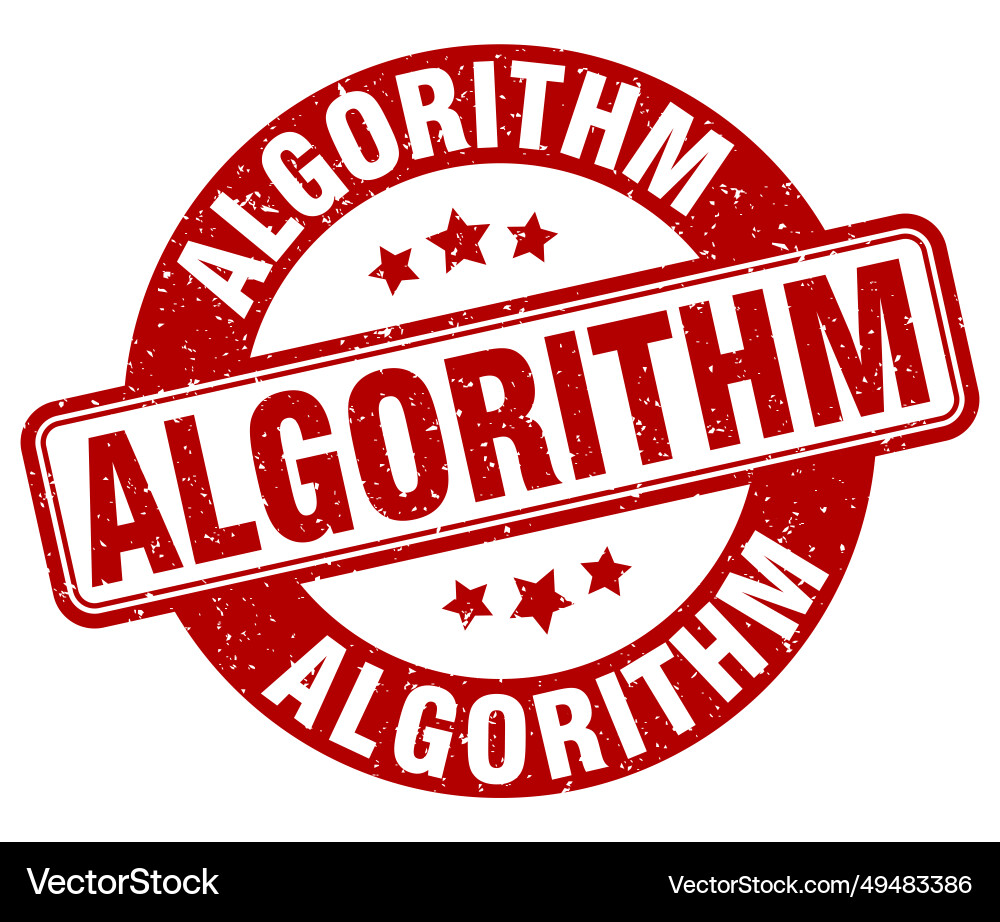 Algorithm stamp label round grunge sign vector image
