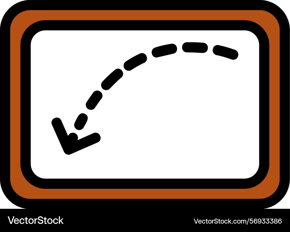 Arrow dashed down line filled style icon design vector image