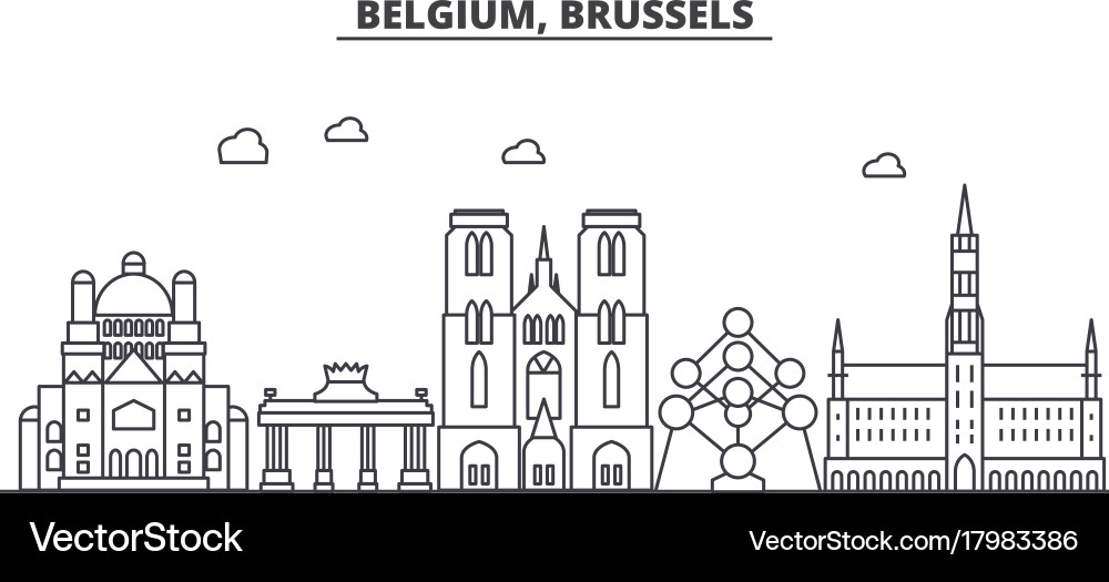 Brussels Skyline Architecture Royalty Free Vector Image