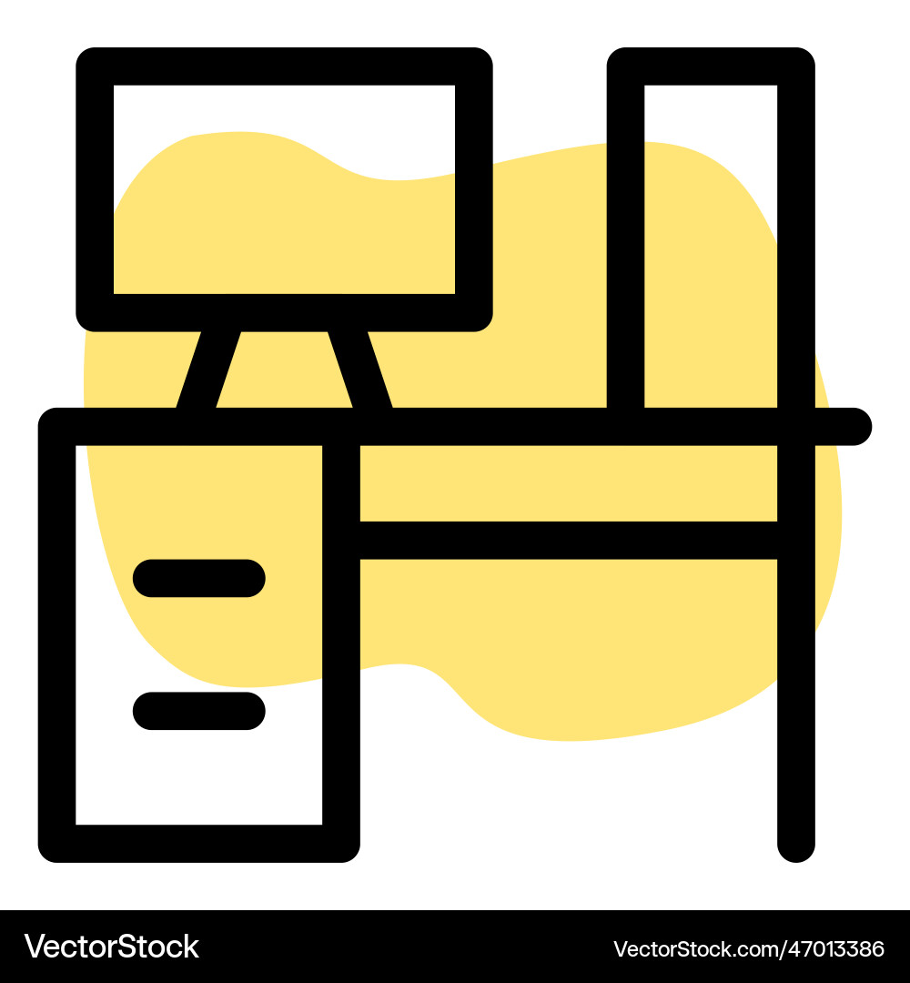 Computer desk comfortable working surface Vector Image