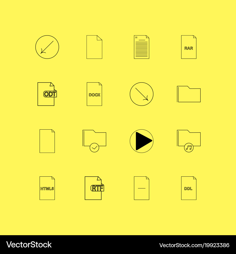Dateien und Ordner lineare Icon setzen einfache Umriss vektorbild