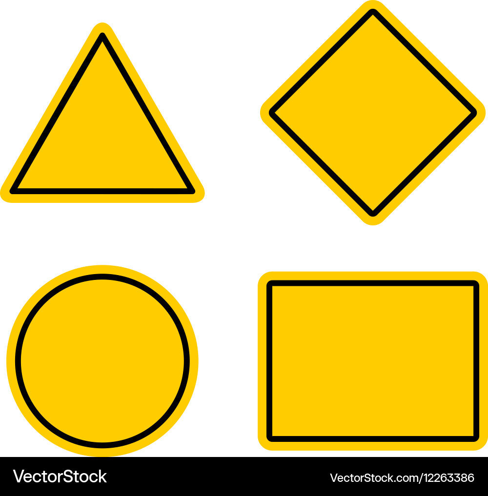 Empty warning sign templates set Royalty Free Vector Image