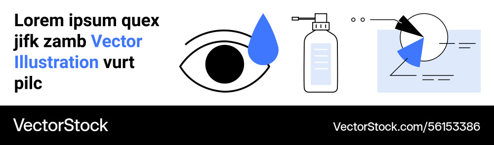 Eye drop concept with abstract graphics and data Vector Image