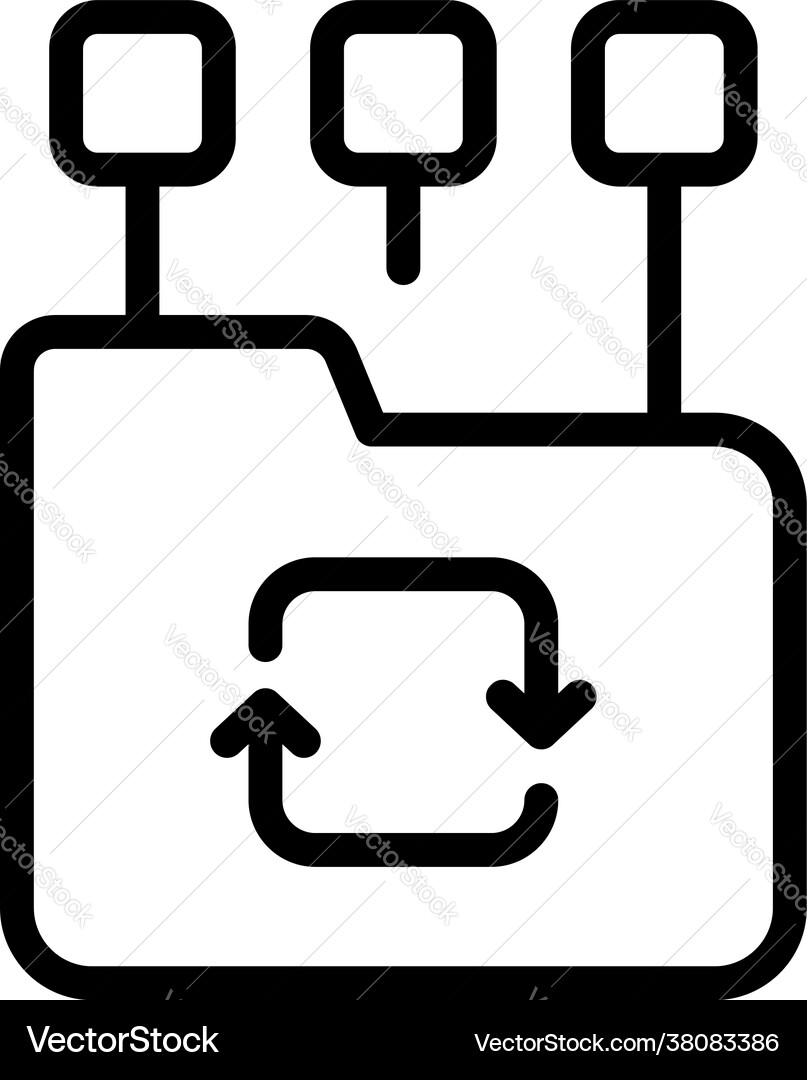 Filter search file folder icon outline style Filter search file folder icon outline style vector image