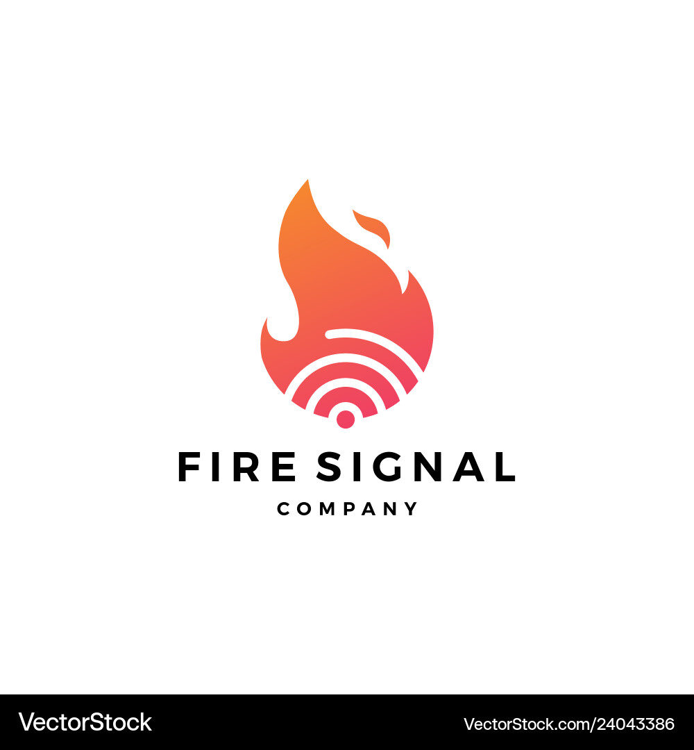 Fire Signal Flame Logo Vector Image