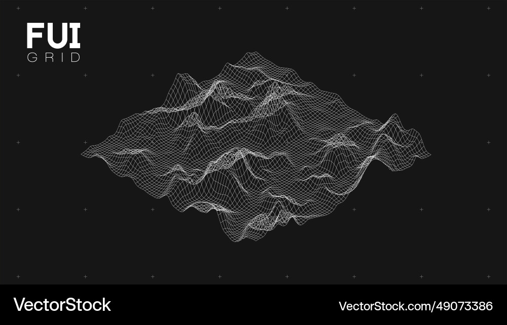 Fui gui 3d landscape scan grid abstract Fui gui 3d landscape scan grid abstract vector image