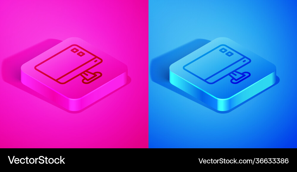 Isometric line computer monitor screen icon Isometric line computer monitor screen icon Vector Image