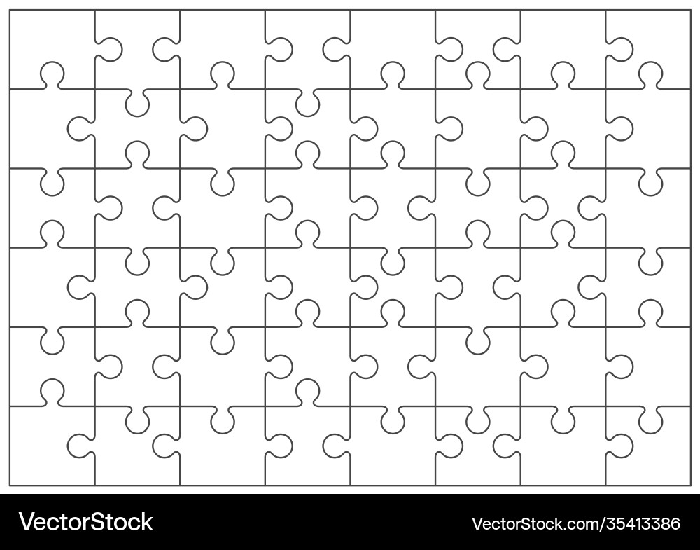 Jigsaw or tiling puzzles grid empty templates vector image