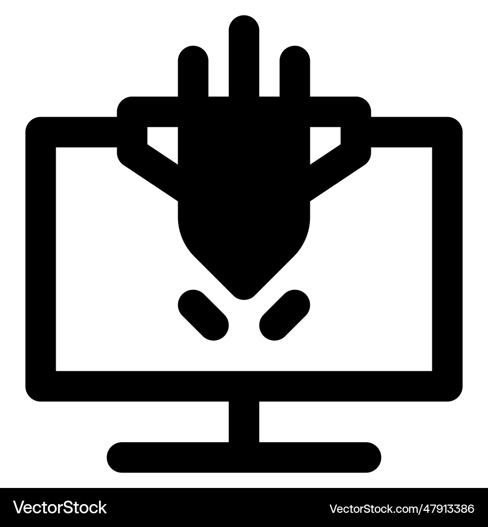 Malicious attack on computer to damage data vector image
