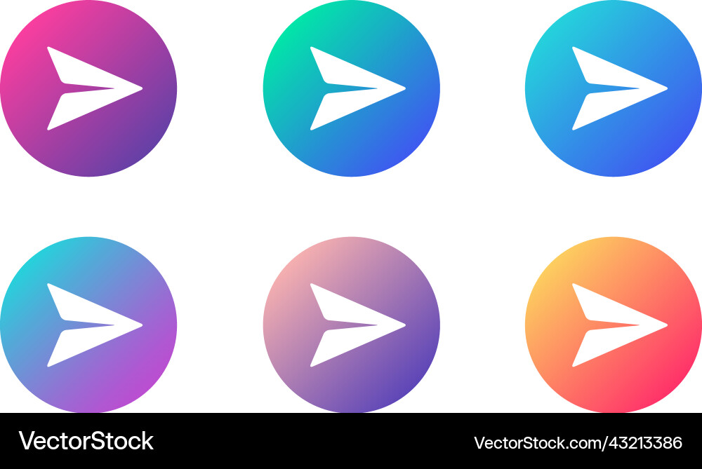 Paper plane send massage account ui web button Vector Image