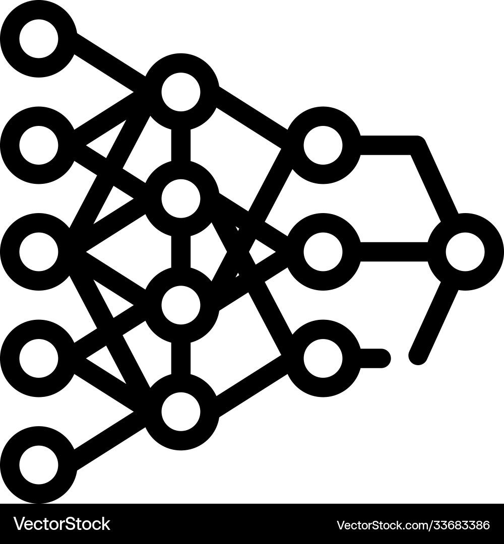 Program hierarchy artificial intelligence line vector image