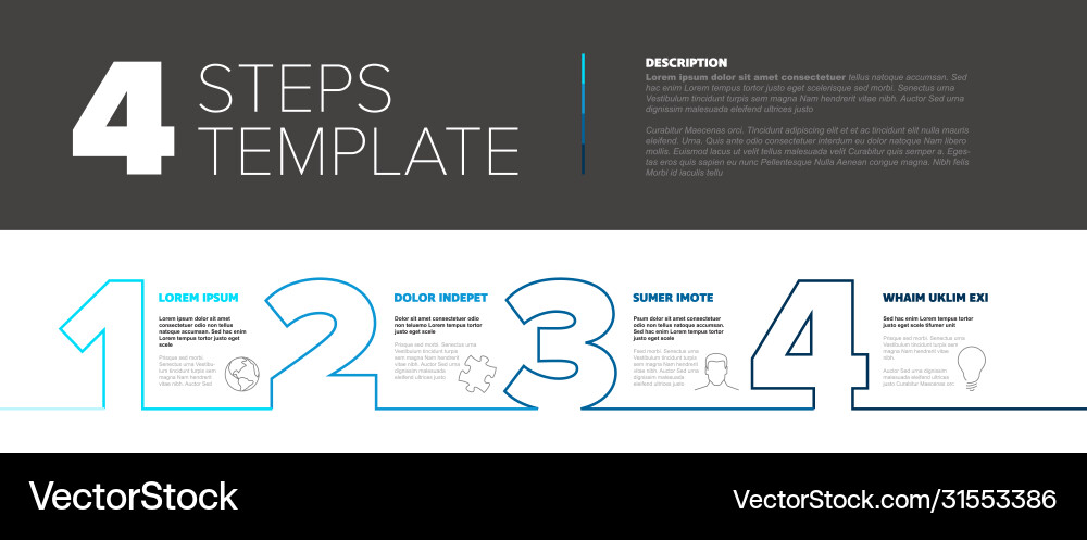 Progress steps thin line template Progress steps thin line template Vector Image
