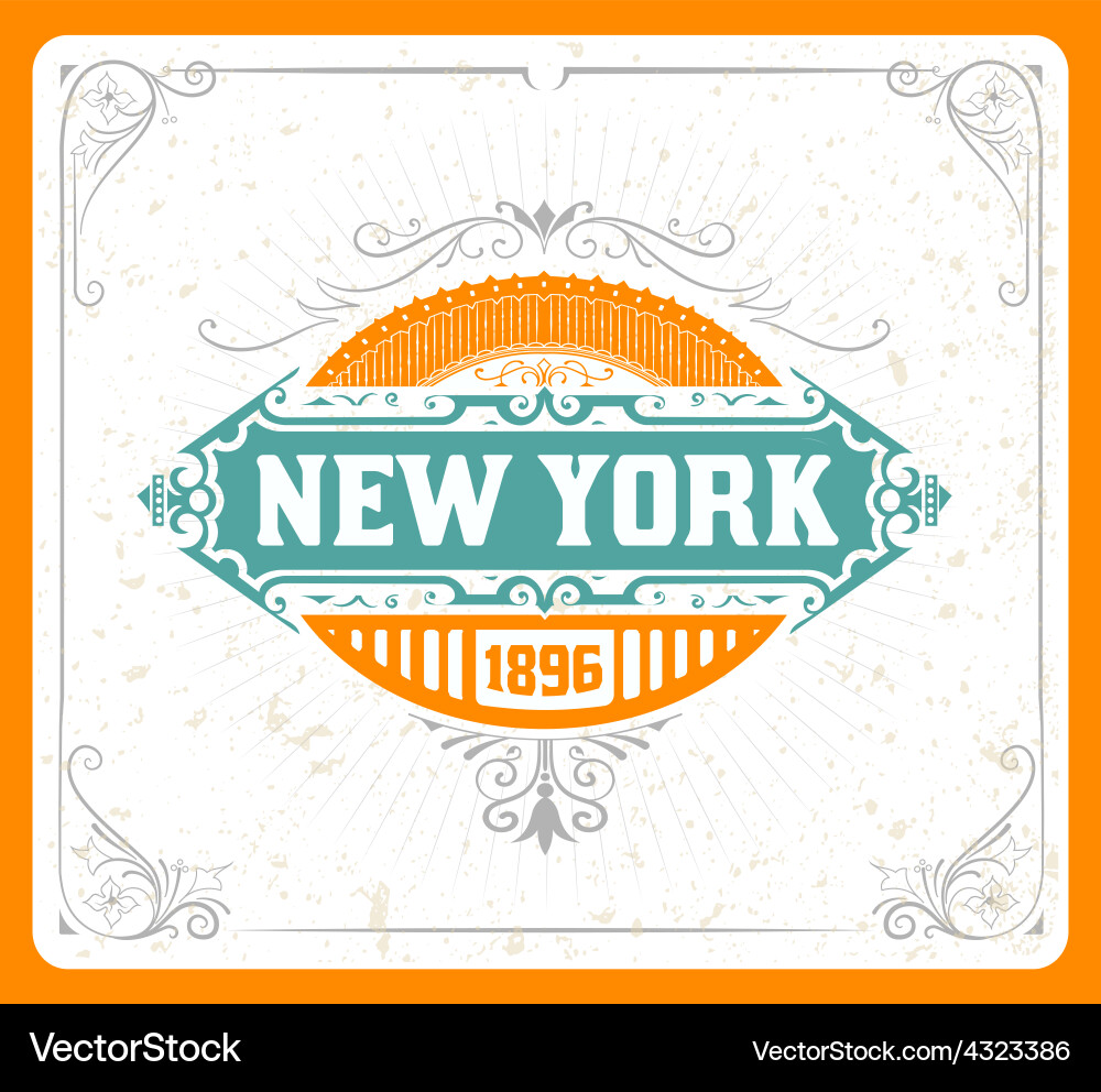 Retro design elements separated by layers vector image