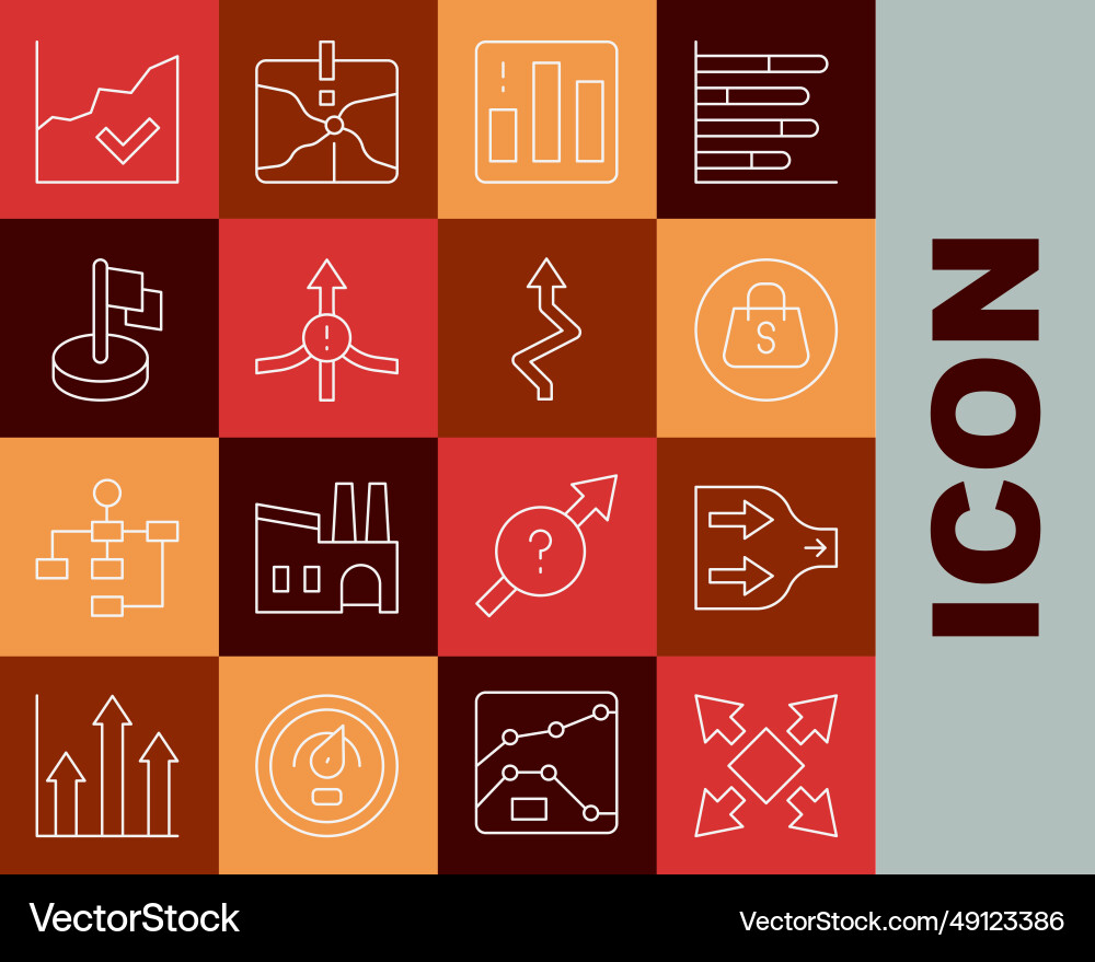 Set line many ways directional arrow Set line many ways directional arrow vector image