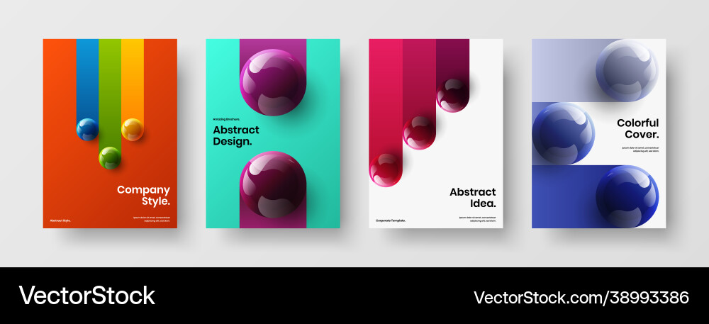 Simple handbill a4 design template collection Vector Image