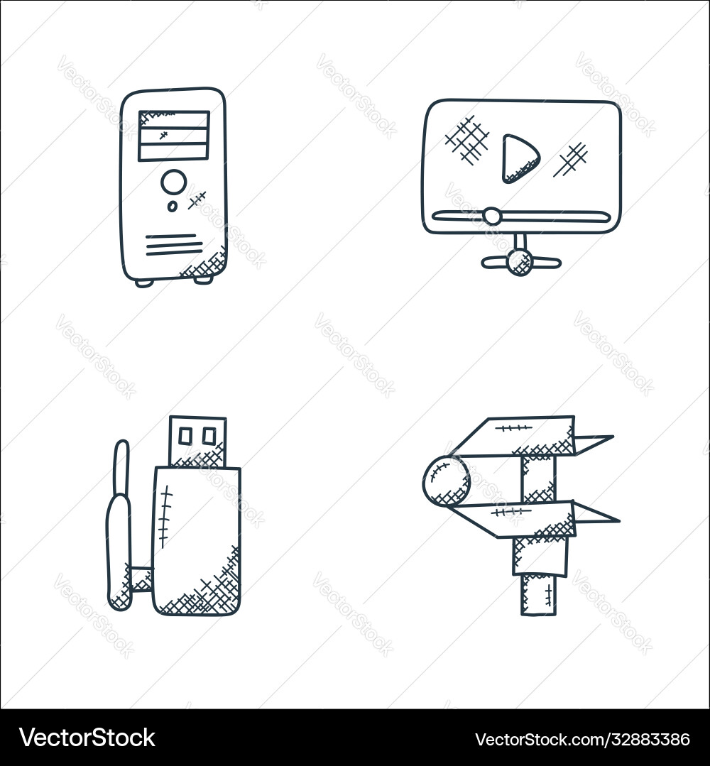 Technology line icons linear set quality Technology line icons linear set quality vector image