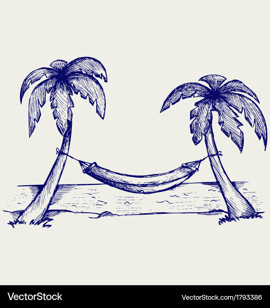 Tropical Hammock Sketch Vector Image