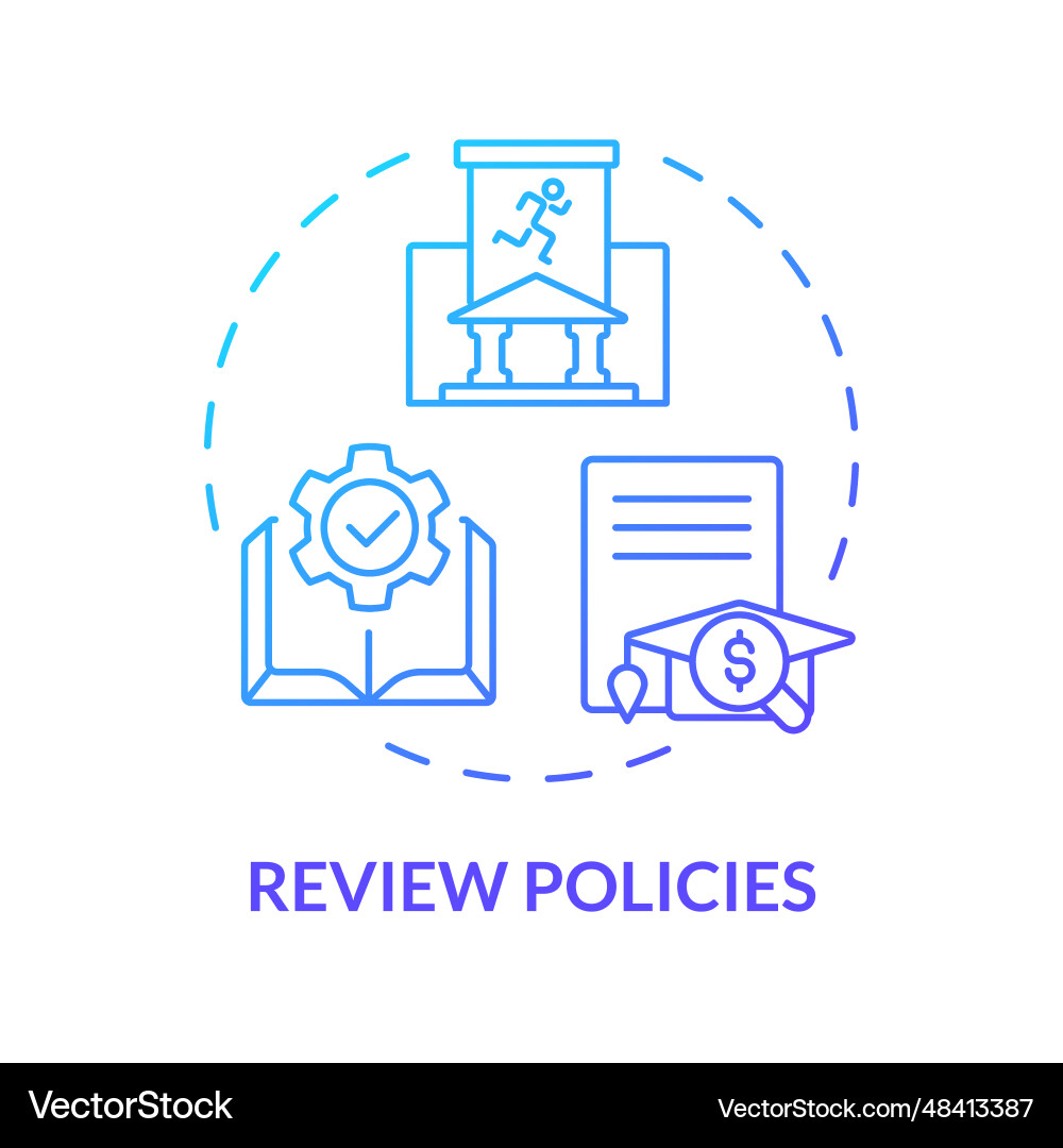 2d review policies gradient thin line icon concept 2d review policies gradient thin line icon concept vector image