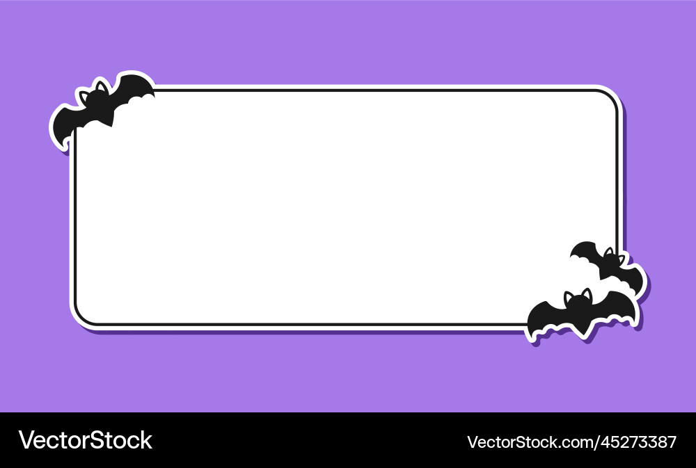 Bat rectangle simple border frame template Bat rectangle simple border frame template vector image