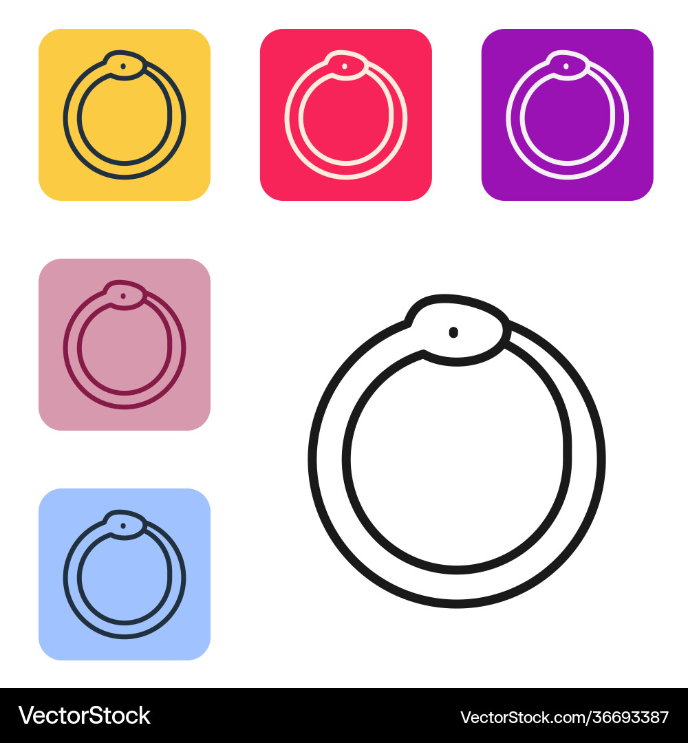 Black line magic symbol ouroboros icon isolated Black line magic symbol ouroboros icon isolated vector image