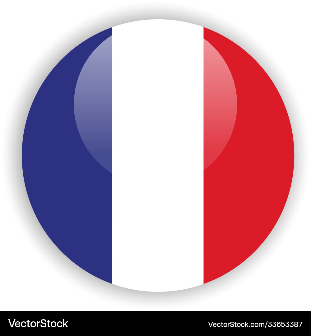 Button France Flag Template Design Button France Flag Template Design vektorbild