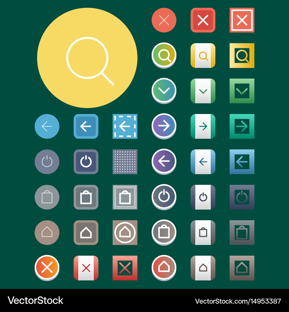 Colorful website web buttons design vector image