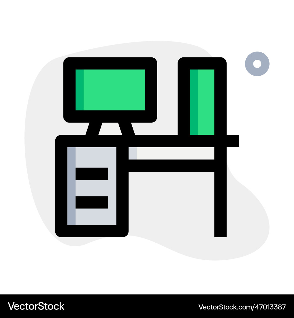 Computer desk comfortable working surface vector image
