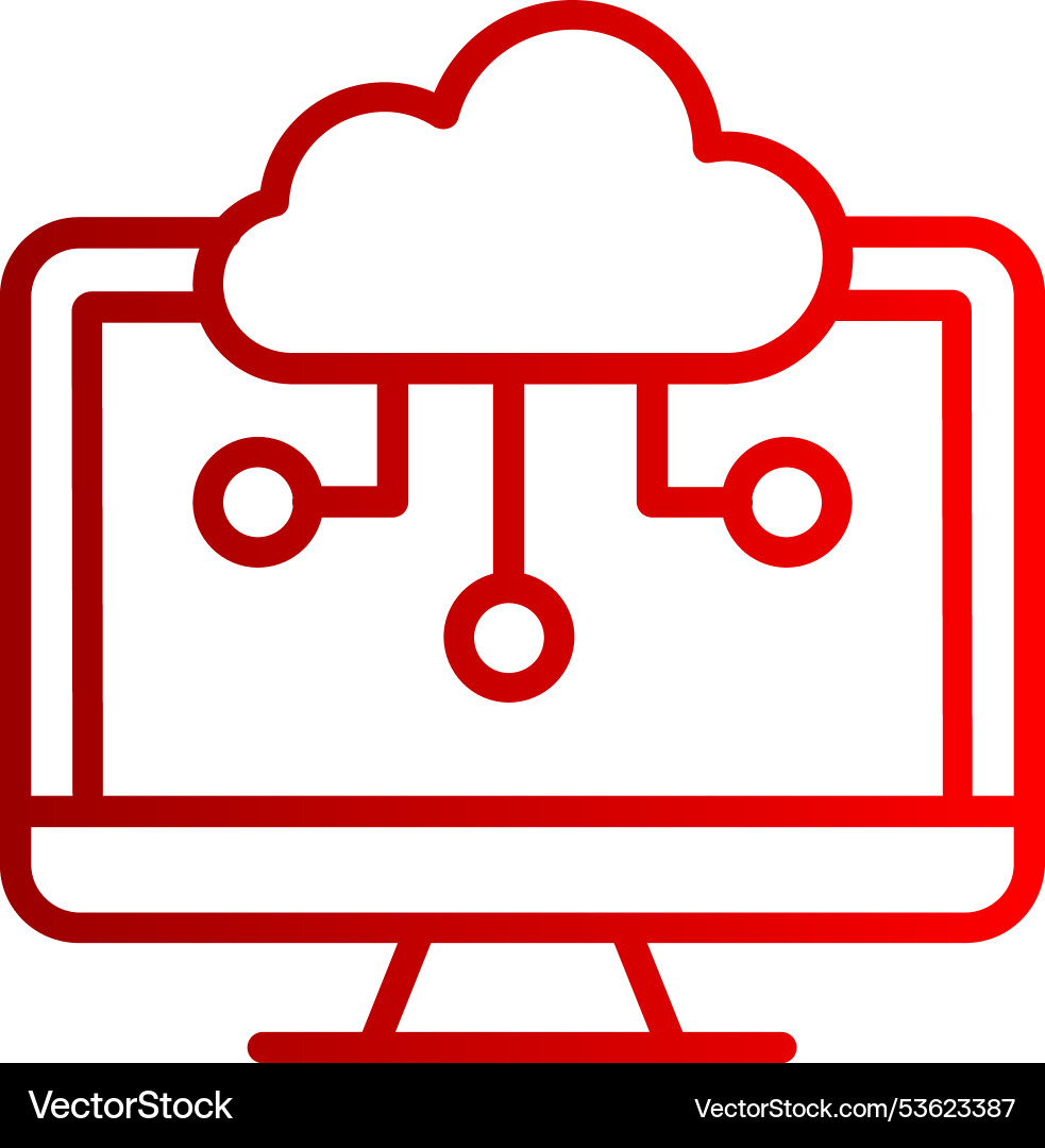 Computing cloud line gradient icon Vector Image