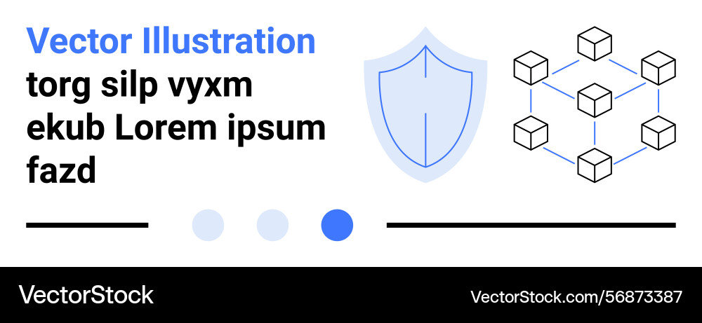 Cybersecurity concept with shield and blockchain Cybersecurity concept with shield and blockchain vector image
