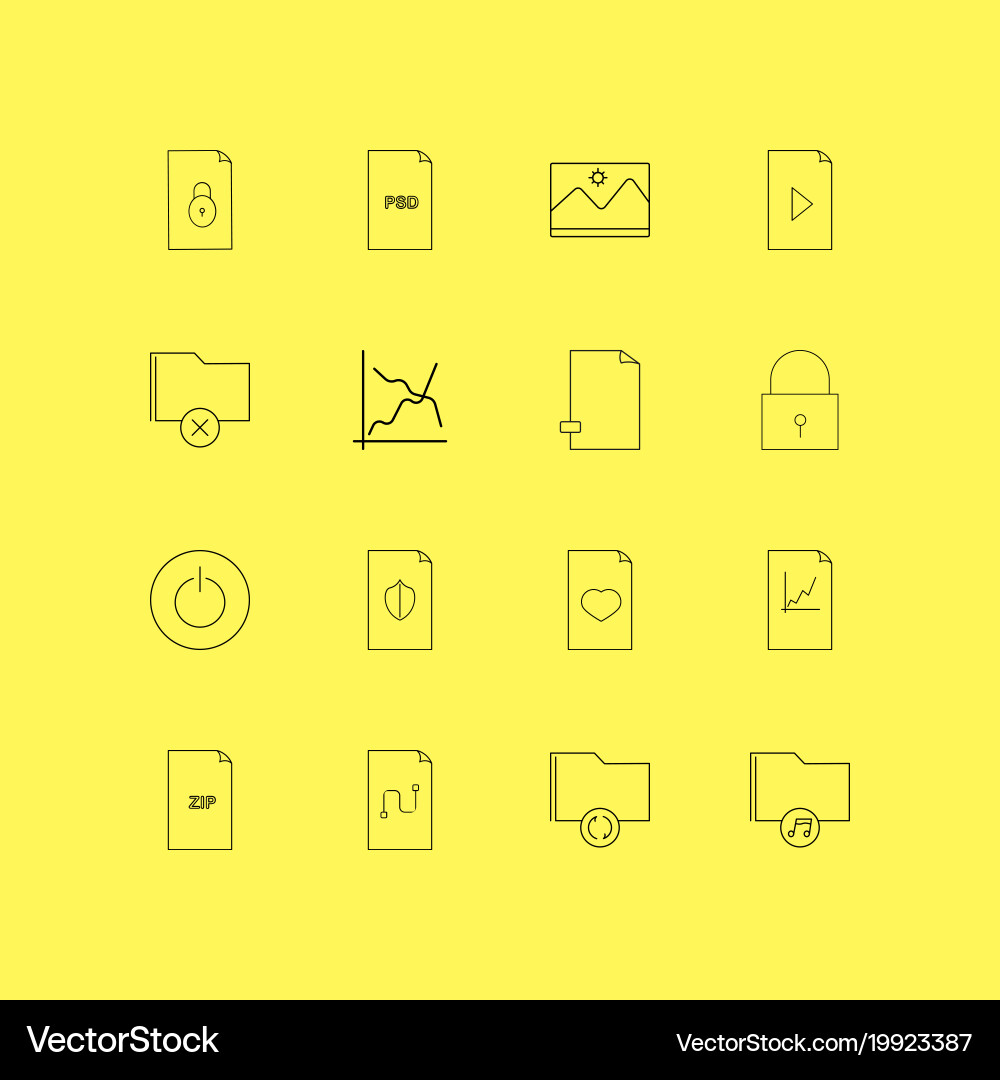 Dateien und Ordner lineare Icon setzen einfache Umriss vektorbild