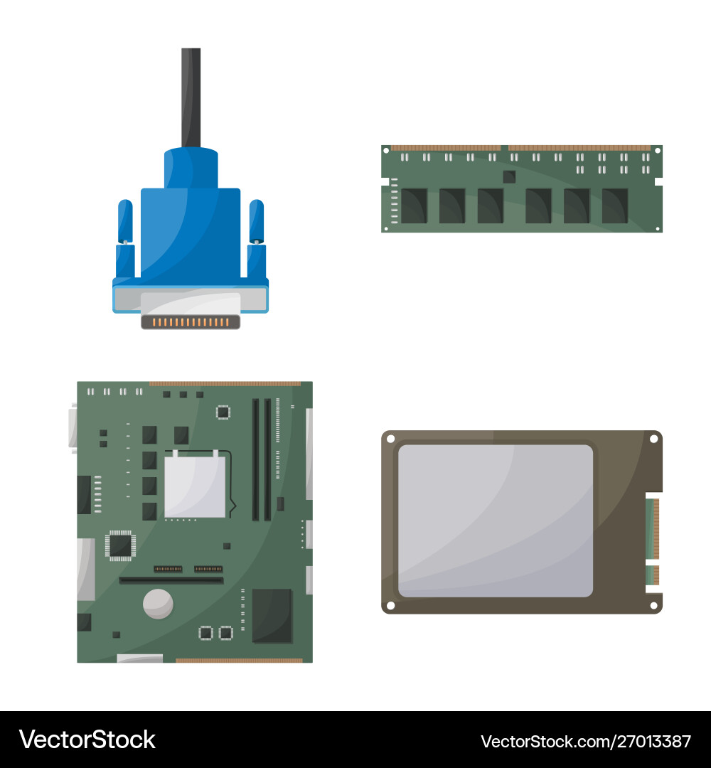 Design computer and hardware symbol set Design computer and hardware symbol set vector image