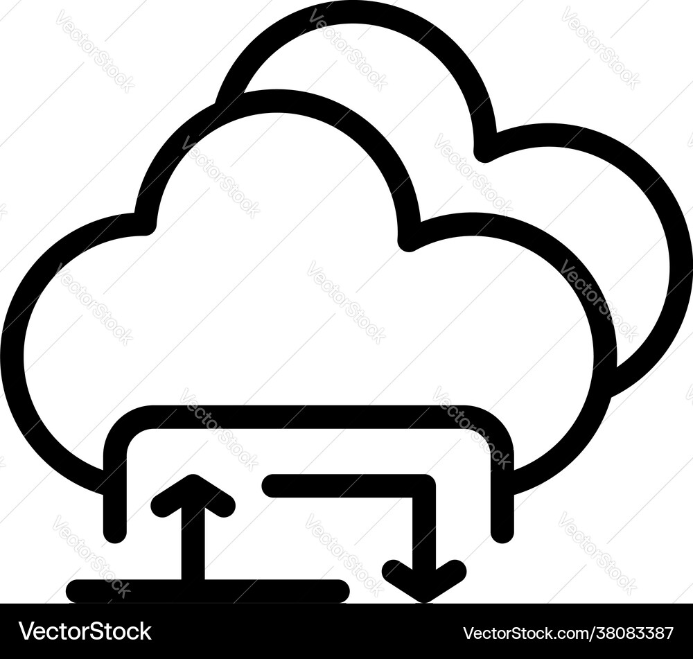 Filter search data cloud icon outline style Filter search data cloud icon outline style vector image