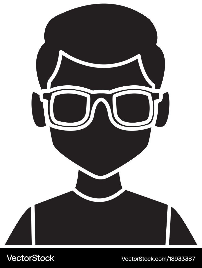 Geek man with round frame glasses vector image