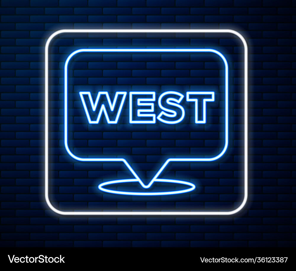 Glowing neon line pointer to wild west icon Glowing neon line pointer to wild west icon vector image