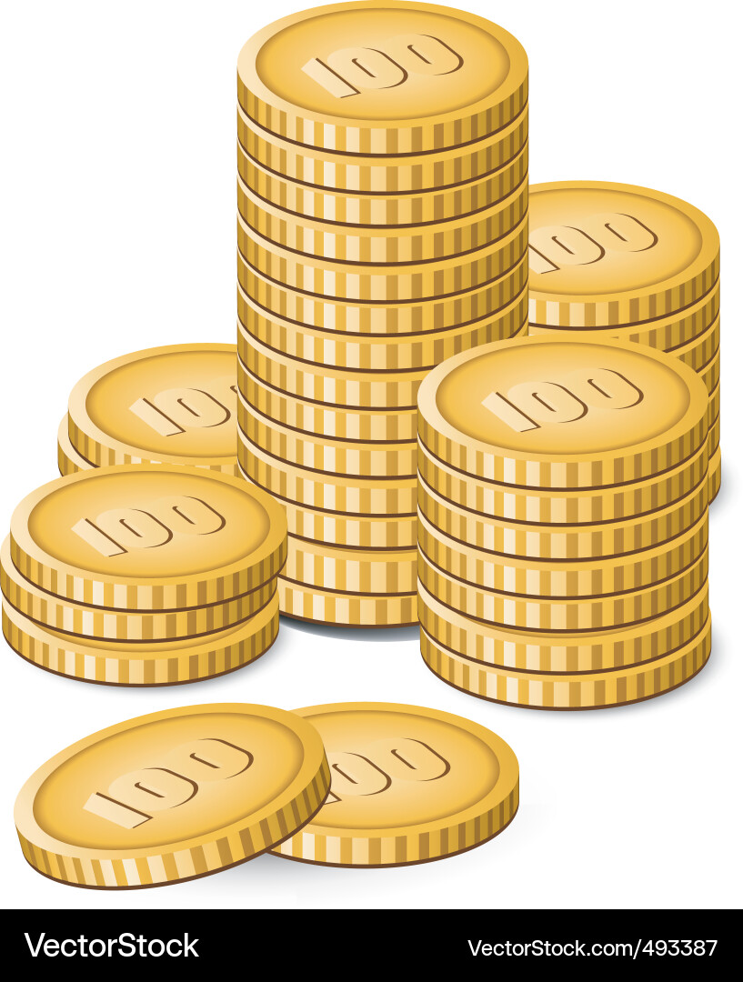Golden Coins Collection Vector Image