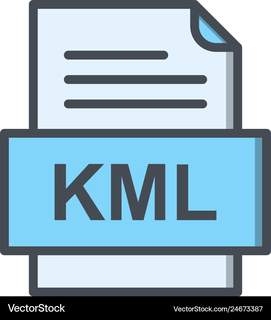 Kml file document icon vector image