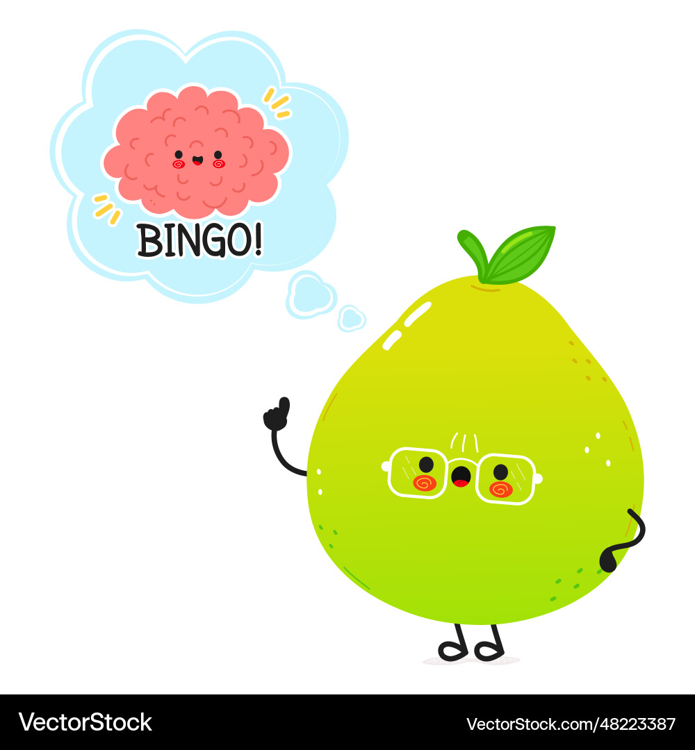 Pomelo with speech bubble and brain character Pomelo with speech bubble and brain character Vector Image