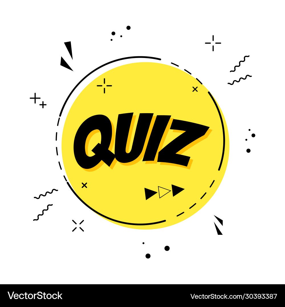 Poster with quiz text and speech bubble symbols Vector Image