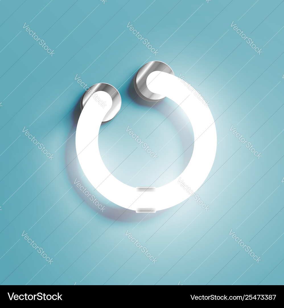 Realistic neon character from a fontset Realistic neon character from a fontset Vector Image