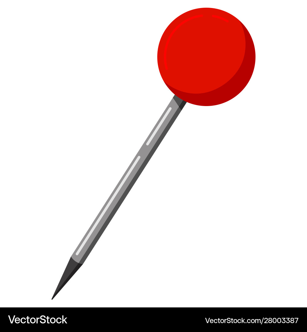 Red round push office map pin marker icon isolated Red round push office map pin marker icon isolated Vector Image