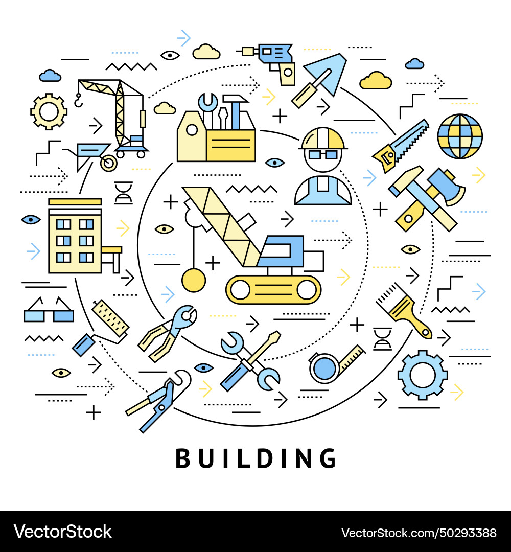 Building round composition Building round composition vector image
